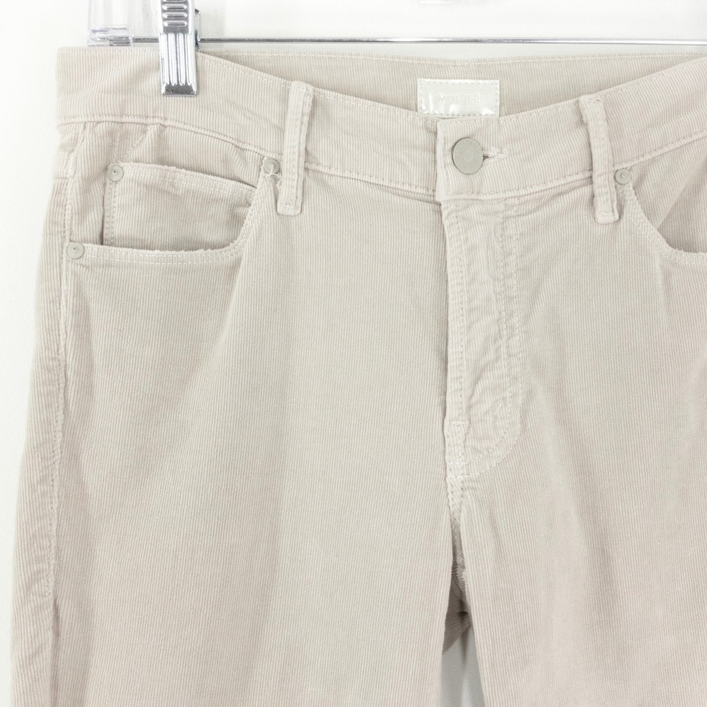 Mother The Charmer Hopscotch Corduroy Pants Women's 27 Grey Mist Stretch USA